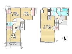1号棟間取り図■府中市新町1 新築一戸建て■